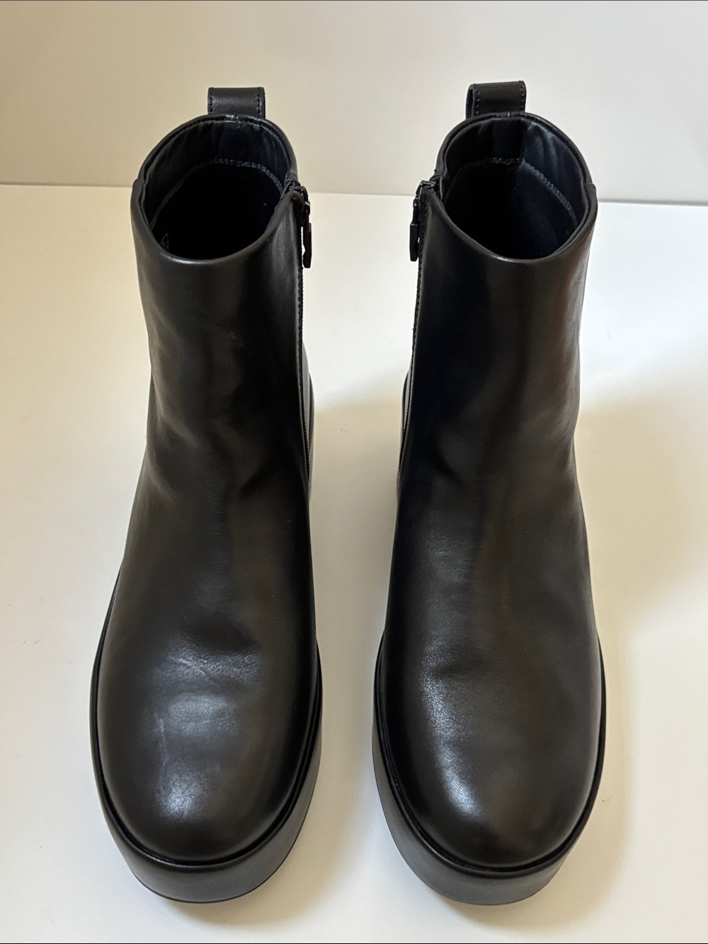 Fitflop Black PLATFFORMS Leather Heeled Ankle Boots Size US 9 / EU 41. - Picture 6 of 11